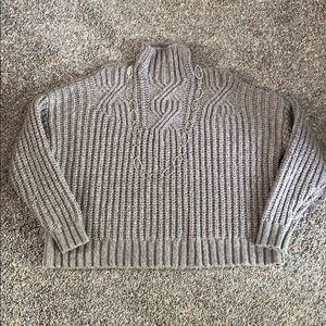 Aerie Oversized Chunky Knit Sweater Mock Neck M